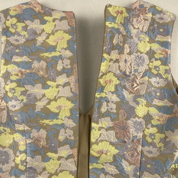 Calvin Klein Floral Pastel Embroidered Sheath Dress Sleeveless Pencil- 2 - Picture 12 of 15